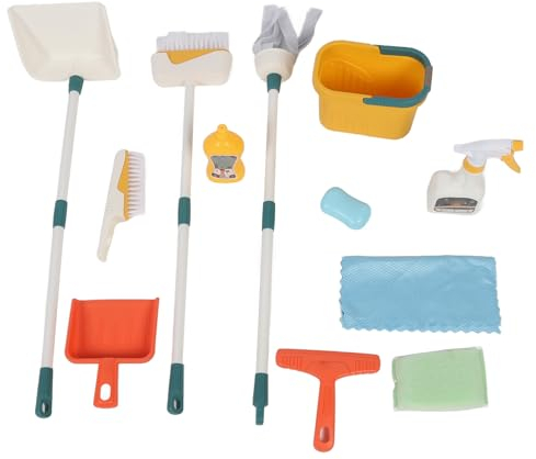 Kit de nettoyage pour enfants - Chariot de nettoyage avec différents outils - Matériau ABS - Kit de nettoyage interactif pour le