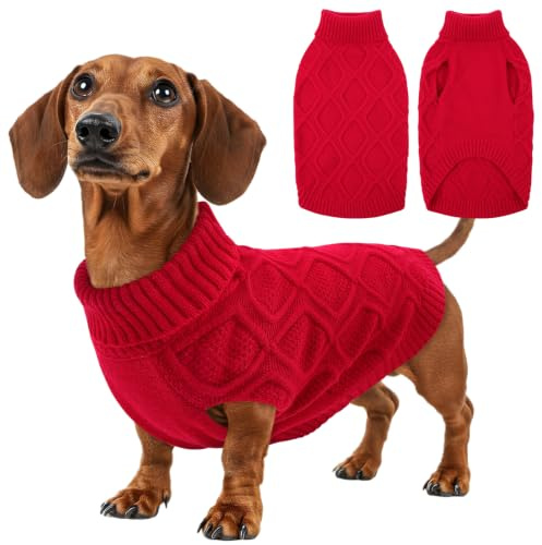 KONVINIT Pull Chien Hiver Moyen, Pull Col Haut sans Manche Motif Losanges Pull pour Chien Bouledogue Taille M Bleu Marine