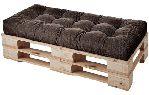 HJZPWB Tela de Lino Cojin Banco 8 cm de Grosor Cojines para Banco Estilo Capitoné Cojin para Banco Exterior Antideslizante Colchoneta Tumbona Grueso Cojin Sofa Exterior,Dark Brown,200 * 60 * 8cm
