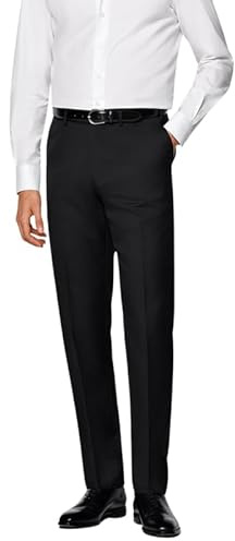 Mens Smart Formal Trousers | Office Workwear Business Suit Bottoms | Flat Front & Straight Leg Dress Pants Classic & Comfort Fit | Waist Sizes 30–50 Inch