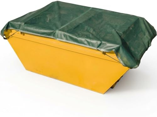 COCUS Heavy Duty Mesh Skip Net - Ultra Strong Professional Cargo Cover - Green Close Mesh Debris Net for Skips, Trailers & Trucks (8ft x 5ft)