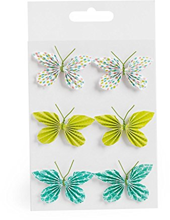 Rayher 60587426 Deko-Sticker: Papier-Schmetterlinge, 5x3cm, m.Klebepun