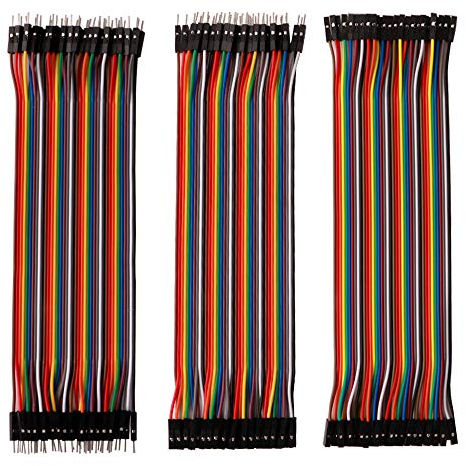 QitinDasen 120Pcs 20cm Multicolored Solderless Breadboard Jumper Wire Set, 40pin Male to Male, 40pin Male to Female, 40pin Female to Female, for Arduino DIY Raspberry pi
