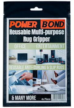 NewUgly Rug Tapes, Non Slip Rug Pads Grippers for Hardwood Floors, Reusable Washable Grippers for Area Rugs, Rug Stoppers Make Corner Flat, Grips Carpet Corners (4 Pcs)