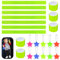 24 Stück Kinder Reflektoren Set, 12 Schnapparmband Reflektierend & 12 Stern Rucksack Reflektor Anhänger, Verbesserte Sichtbarkeit, Reflektierendes Sicherheitswarnset für Kinder, Jogger und Radfahrer