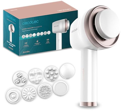 Cecotec Massaggiatore Anticellulite Professionale con 8 Testine Intercambiabili SkinCare Push Up. 5 Modalità, 6 Livelli di intensità, Autonomia di 1,5 ore, Design Ergonomico, Spegnimento Automatico