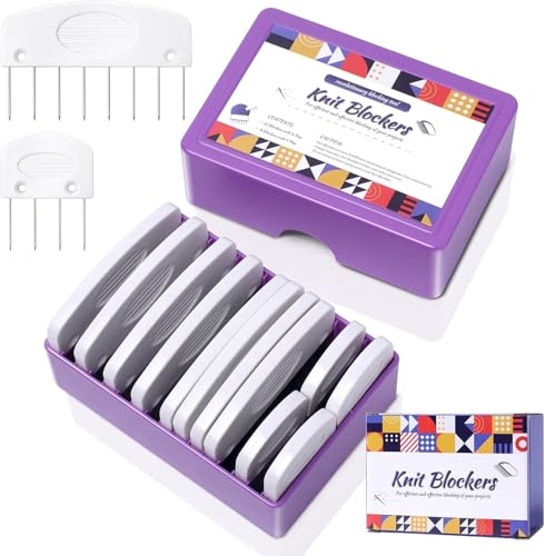 Knit Blockers Box, Aiguilles à Peigne, Bloqueurs de Tricot, Tricot Bloqueurs Kit, Tapis de Tension Crochet Accessoires, Peignes de Blocage de Tricot Aiguilles de Tension