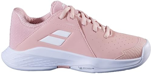 Babolat - Chaussures de Tennis Propulse JR AC B, Taille 35 Couleur Sable, Amorti EVA épais, Semelle Michelin pour adhérence optimale, Conçues pour Jeunes compétiteurs