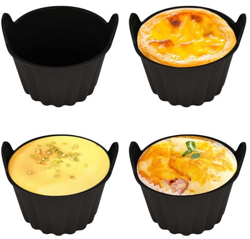 bssmmai Molde de silicona para freidora de aire caliente, 4 paquetes de moldes de silicona para freidora de aire caliente, molde para magdalenas, moldes de silicona para freidora de aire