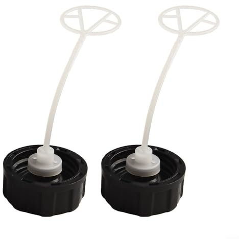 Black Plastic Fuel Tank Cap 45mm Outer 34mm Inner Diameter Compatible with 43cc 49cc 52cc 55cc Hedge Trimmer Brush Cutter Chainsaw Mower Garden Engine Petrol Scooter 2 Pack