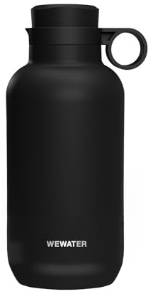 WEWATER INFUSE Bottle - Borraccia Termica 530 ml Con Infusore Integrato, Bottiglia Portatile Riutilizzabile, Maniglia, Senza BPA, Tappo Anti-Perdita Con Doppia Apertura, Termos Nero