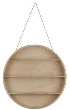 Väggmonterad Förvaringsställ Bakgrund Väggdekoration Leksaksklassificering Cirkulär Hängande Träram(Wood color)