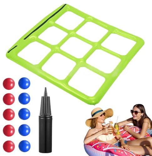 Uppblåsbara pool flytande spel, flytande pool kasta leksak, uppblåsbara poolleksaker som kastar flytande leksaker kasta spel för 2–10 spelare, barn, tonåringar, interaktiva