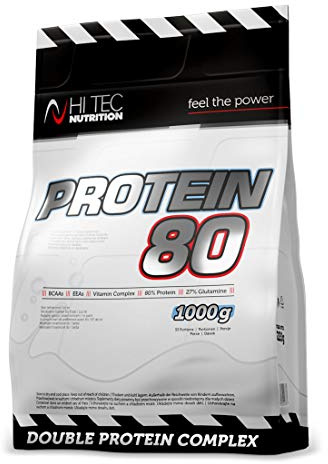 Protein 80-1000g Schokolade - Protein Pulver für Sportler - Molkenprotein mit Weizeneiweiß - Hoher Proteingehalt - Hi Tec Nutrition