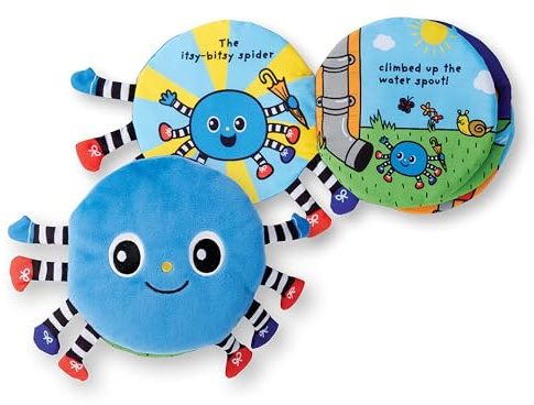Melissa & Doug K's Kids Itsy-Bitsy Spider 8-Page Soft Activity Book for Babies and Toddlers - Cloth Baby Book And Sensory Toy With Textures To Grasp And Pages To Play Peekaboo, Ages 1 Month+