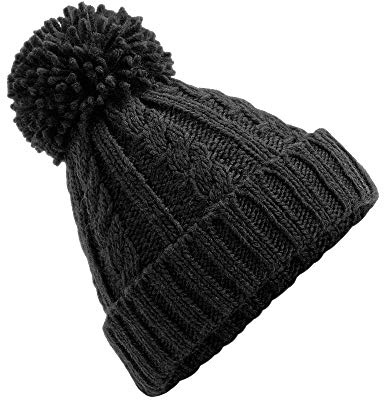 Beechfield - Cable Knit Melange Beanie - Black