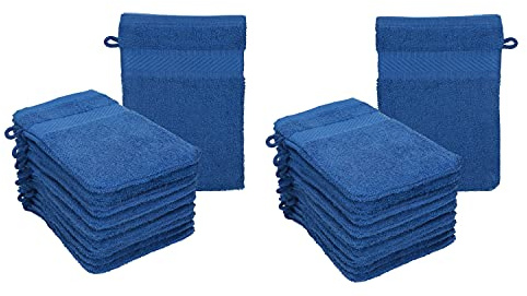 Betz 20 delar tvättvante set PALERMO 100 % bomull Storlek: 16 x 21 cm färg blå