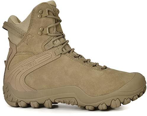 XPETI Men's Tactical Boots Lightweight Army Boots for Men 11 Desert Tan