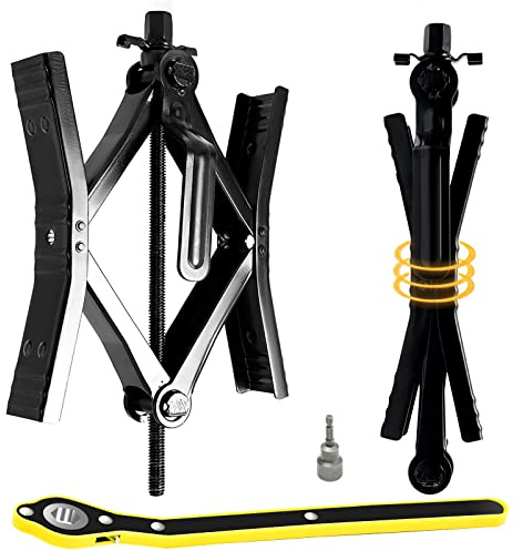 Proud Panda Small Camper Wheel Chock Shaped RV Stabilizer for Travel Trailer,Anti-Move Tire Wheel Chock with Accessories-Pair,Heavy Duty Truck RV Tire Scissor Locking X Chock,Fit for 2” to 10”