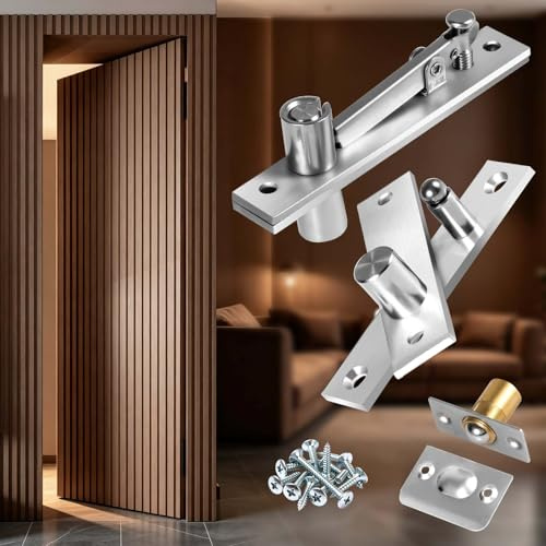Murphy - Cerniere girevoli per porte, sistema di cerniera invisibile con chiusura a sfera, per porte in legno resistenti fino a 90,7 kg, libreria nascosta e segreta, libreria Murphy (1)