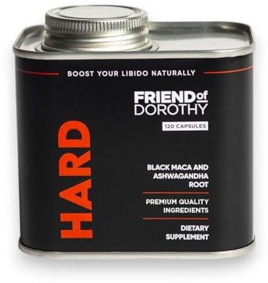 Friend of Dorothy - Hard Supplement for Men - Black Maca & Ashwagandha Root - Natural Performance Support - Enhances Energy, Vitality, Hormonal Balance - 120 Capsules Can