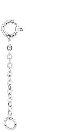 Extensión de collar de 3 piezas con 1 paño de pulido, pulsera, tobillera, extensión de cadena, cadena de seguridad, cadena de extremo (plata), No