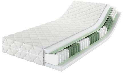 MSS e.K. MedicSpring 2-in-1 Taschenfederkern 70x200 | 2 Härtegrade in Einer Matratze H2 / H3 Federkernmatratze | Ergonomisch Designed und produziert in Deutschland 7 Zonen Oeko-TEX Zertifiziert