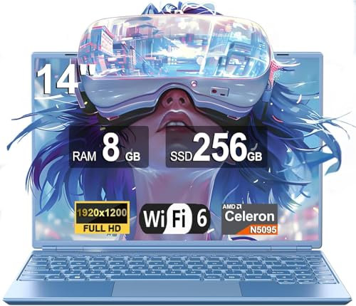 PC Portatile Computer Portatile Notebook 14 Pollici 8GB 256GB SSD 1TB Estensioni, Win 11 Laptop Celeron N5095 fino a 2.9 GHz丨2.4G+5G WiFi丨2K FHD丨Tastiera Italiana Membrana Mouse Senza Fili-Blu