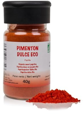FRISAFRAN | Paprikapulver | Miljövänlig | söt mald paprika | Ekologiskt | 40g | Söt paprika | söt mald paprika | Paprika | Rökt paprika | Söt paprika | Torkad paprika | nymald | naturligt & rent