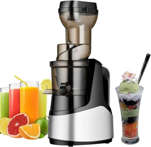 Långsam mastiseringsmaskin, automatisk kallpress med stor kapacitet, centrifugaljuicer med omvänd funktion, för hel frukt/glass/smoothie, lätt att rengöra