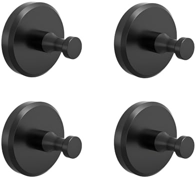 4 pezzi portasciugamani a ventosa, nero gancio a ventosa extra forte, gancio autoadesivo senza fori per bagno, cucina, finestre e vetro, gancio multiuso per pareti, piastrelle, superfici lisce