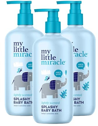 My Little Miracle Splashy Baby Bath, Gentle Daily Care Formula, Ideal for Sensitive Skin, Baby Bubble Bath 500ml 3-Pack