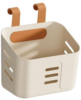 Cestino portaoggetti per doccia, secchio di scarico sospeso, supporto sospeso per articoli da toeletta e articoli per la casa, organizer multiuso per lavello, balcone, camera da o bagno, bianco
