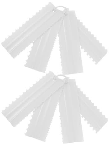 TOPPERFUN 2 Juegos Doble Cara de Rasquetas para Tartas de Plástico PP de Peines Decorativos para Ondulados y Dentados Herramientas Reutilizables para Alisar Glaseado y Fondant Repostería