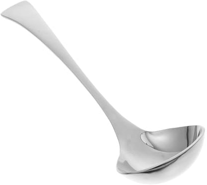 BRIGHTFUFU 2piezas Cuchara Sopera De Acero Inoxidable Utensilios De Cocina Para Servir Salsa y Sopa Diseño Mango Apto Para Lavavajillas Para Mesa y Cocina Pequeño
