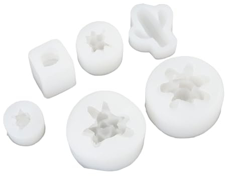 ZASCHMOY Juego de Moldeo de Plantas 3D de 6 uds., Moldes de Silicona Resistentes Al Calor para Hacer Velas, Manualidades de Arcilla y Decoraciones de Dulces