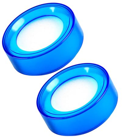 INOOMP 2 Esponjas Humedecedoras de Dedos para Contar Dinero, Accesorio para Manejo, Esponja Redonda de Plástico Transparente Azul para Oficina y Bancos, para Billetes y Papeles