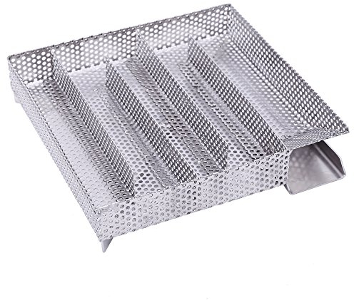 BBQ-TORO - Generador de Humo frío para Parrillas | Ahumador de Acero inóxidable | para Carne Verduras Pescado | Horno ahumador I Barbacoa (20,5 x 20,5 cm)