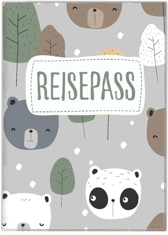 cozy racoon Funda para pasaporte para niños, Cute Bears, Ohne Personalisierung, Moderno