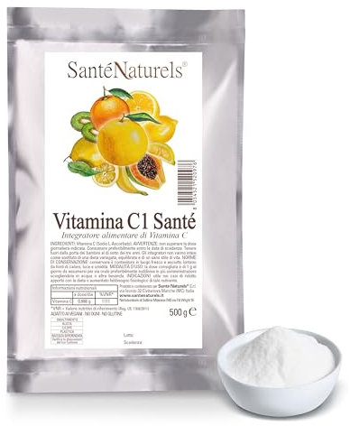 Ascorbato di Sodio 500g ● Vitamina C in Polvere Pura Fine e Idrosolubile ● Integratore Alimentare Naturale ● No Ogm, No Lattosio, No Glutine ● Adatto ai Vegani