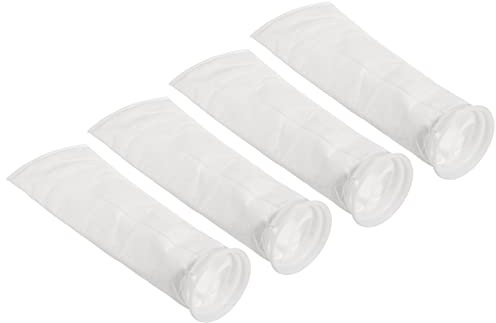 PATIKIL 4 Inch Ring Filter Socks 50 Micron, 4 Pack Mesh Bags Pool Skimmer Basket, White