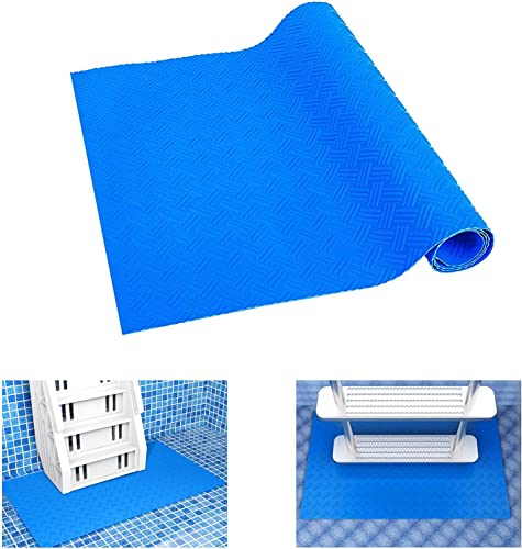 Tapis Échelle Piscine,Tapis D'échelle, Grand Tapis d’étape de Piscine avec Tapis d’échelle antidérapant de Protection de Texture pour la Doublure et Les escaliers de piscines Hors Sol 90x40cm (Bande)