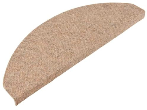 vidaXL Trappstegsmattor självhäftande 10 st beige 65x22,5x3,5 cm