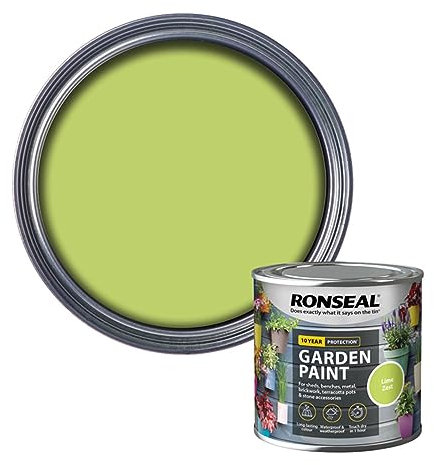 SAVING HUB Garden Paint 250ml - For Outdoor Furniture Wood, Benches, Metal, Brickwork, Terracotta - Exterior Wood Paint Waterproof & Weatherproof Touch Dry In 1 Hour (Lime Zest)