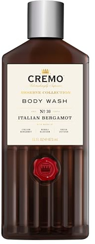 Cremo Reserve Collection Body Wash, Men's Shower Gel for Body Skin Care, Italian Bergamot Luxury Fragrance, 473 ml