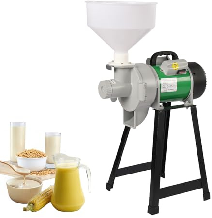 Treliamd Electric Grain Mill Grinder, Flour Mill, 110V 2200W Commercial Corn Grinder Machine Feed Mill Wheat Grinder (Green)