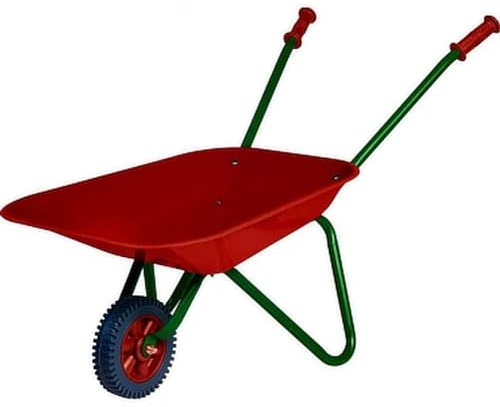 Fündig Schubkarre aus Metall - 50 kg belastbar - Gartenarbeit - Zuverlässigkeit - Kinderschubkarre - Schubkarre - Outdoor Spielzeug - Kinder Karren - Kinder Kippkarre