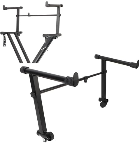YDuupxe Adattatore di Estensione per Supporto Tastiera, Secondo Livello Regolabile a Forma di L, per Rialzo Tastiera Pianoforte Elettronico, Larghezza 42-75 Cm