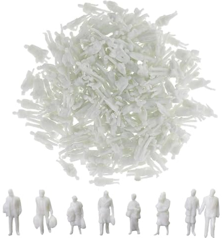 100 pezzi figure modello bianco non dipinta diverse figure in piedi passanti H0 1:75, diverse pose persone in miniatura, persone figurine per progetto di pianificazione architettonica modello