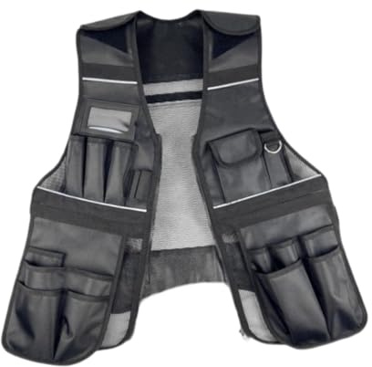 Folpus Gilet à outils pour électricien, gilet de rangement pour outils de travail, gilet multi-poches pour artisans
